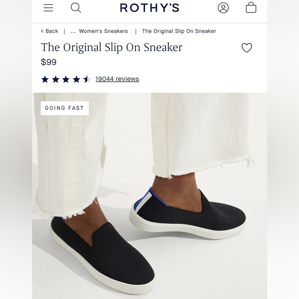 Rothys slip on sneakers in black